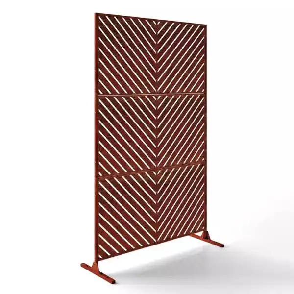 (stripe shape)Metal outdoor privacy screen, freestanding outdoor partition decorative privacy fence screen, balcony and terrace fence plate,(This product is a customized product, please contact customer service for a quote)
