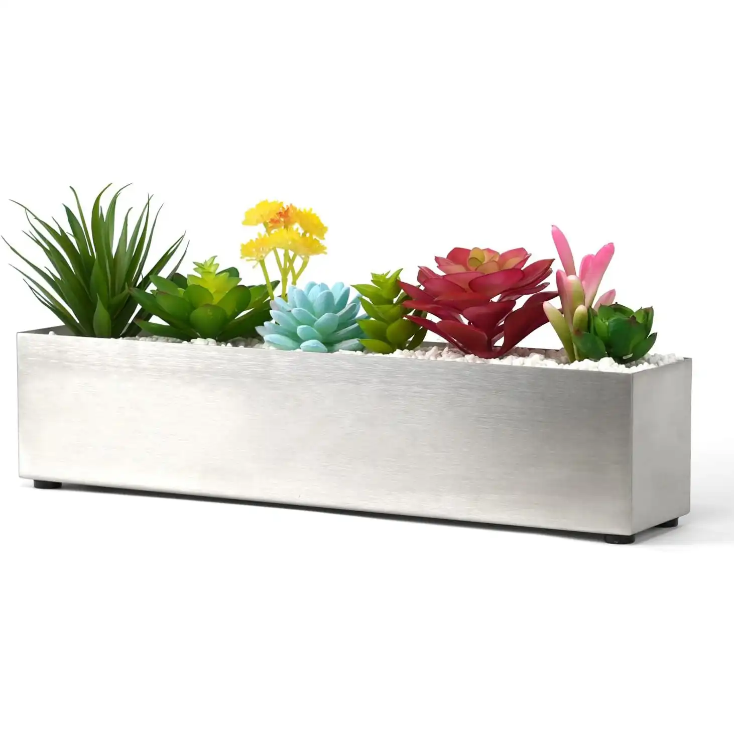 Table succulent pot, window sill ornamental pot, rectangular table pot, metal pot, rectangular metal storage box
