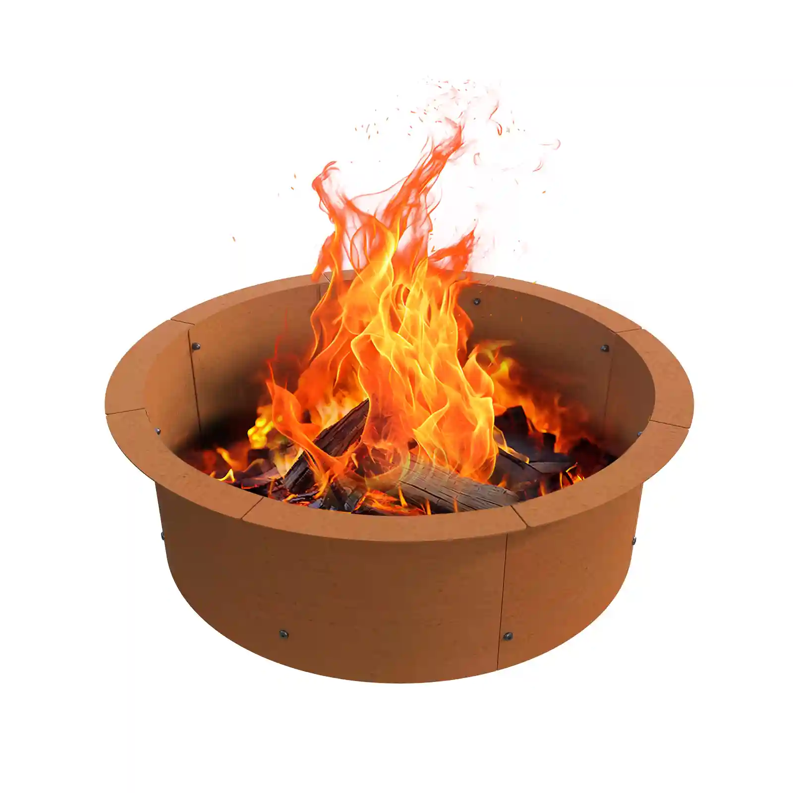 Weathering steel outdoor fire pit ring Ring Outdoor Wood Burning Fire Pit Liner  Camping Fire Ring  Heavy Duty Campfire Ring Above or In-Ground for Bonfire Outdoor Backyard
